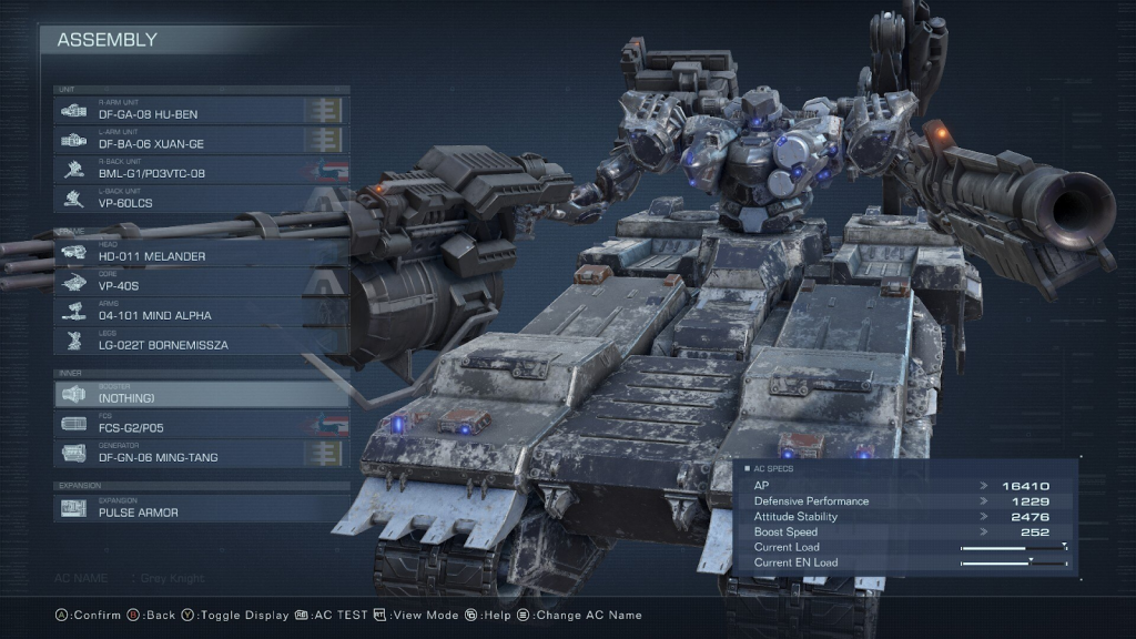 Armored Core VI - grey knight tank build